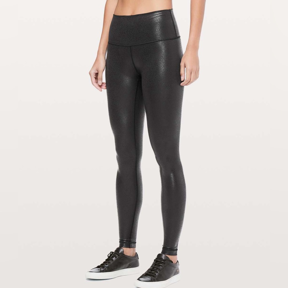 Lululemon Wunder Under High-Rise Leggings 28" Luminosity Foil Print Black